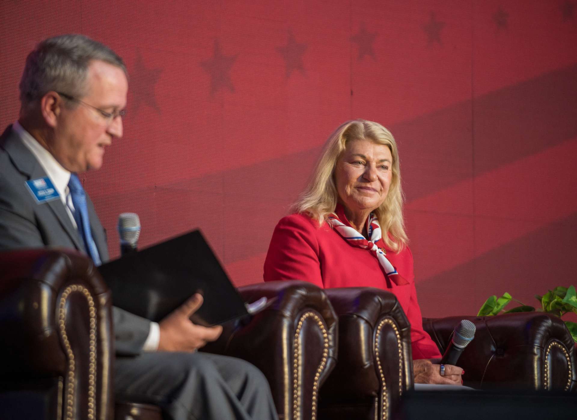 Four-star General Ann E. Dunwoody speaks during the Student Leadership Forum.