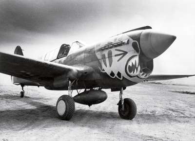 An 11th Fighter Squadron P-40E on Umnak