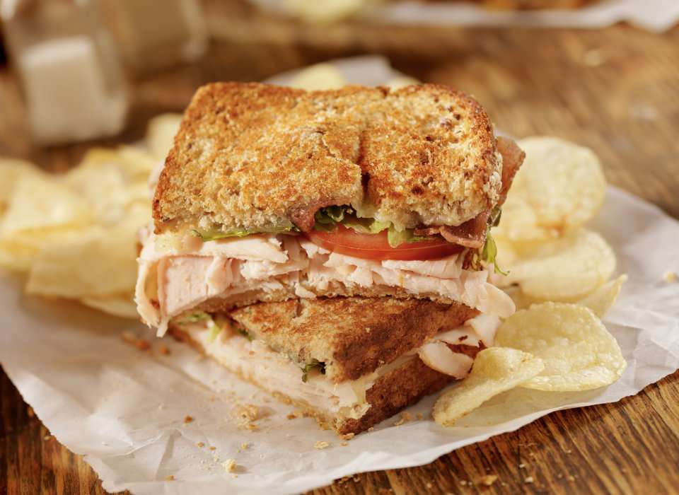 grilled clubhouse sandwich for catered boxed lunches