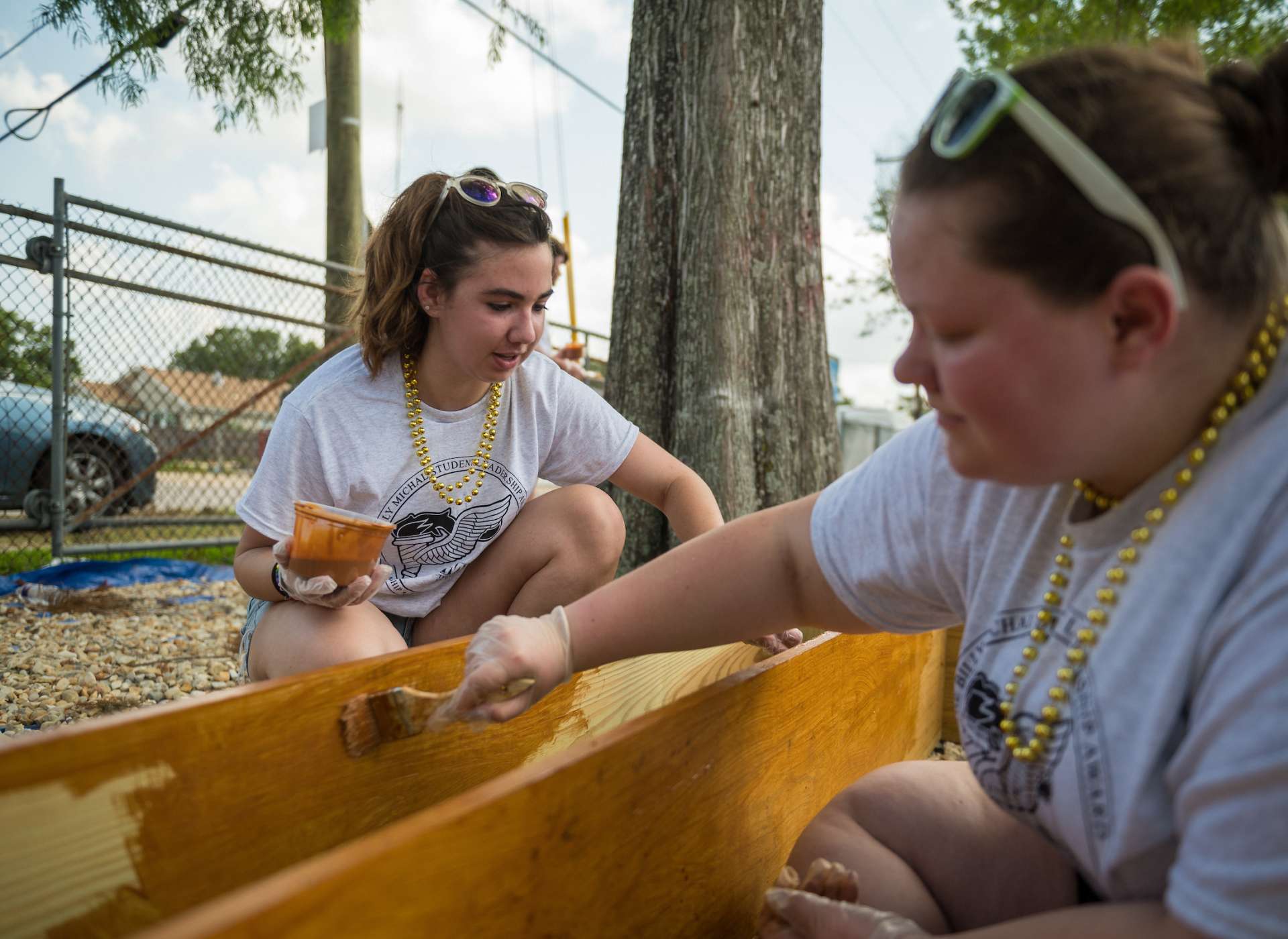Billy Michal student honorees volunteer at L.H. Marrero Middle School.