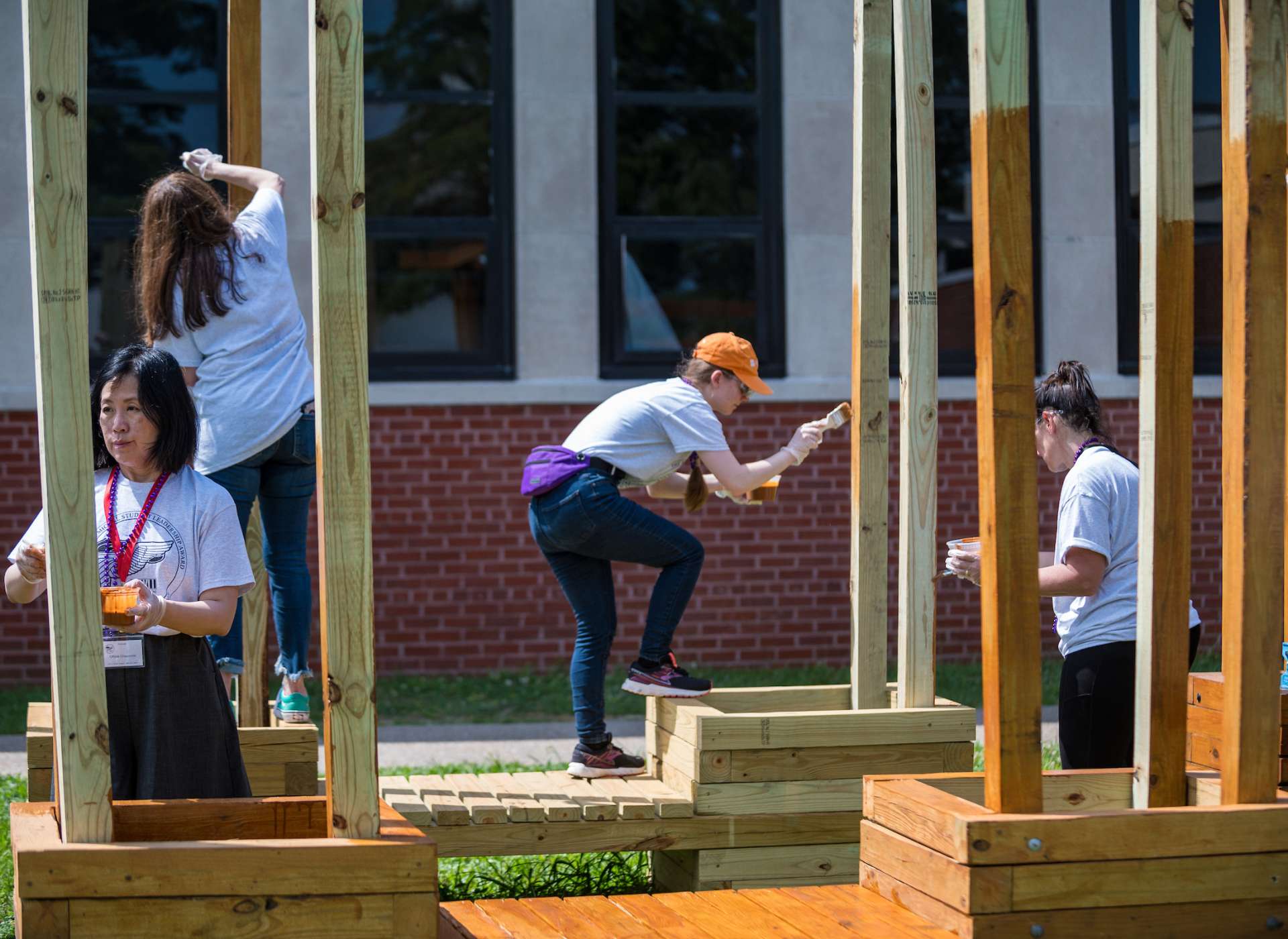 Billy Michal student honorees volunteer at L.H. Marrero Middle School.