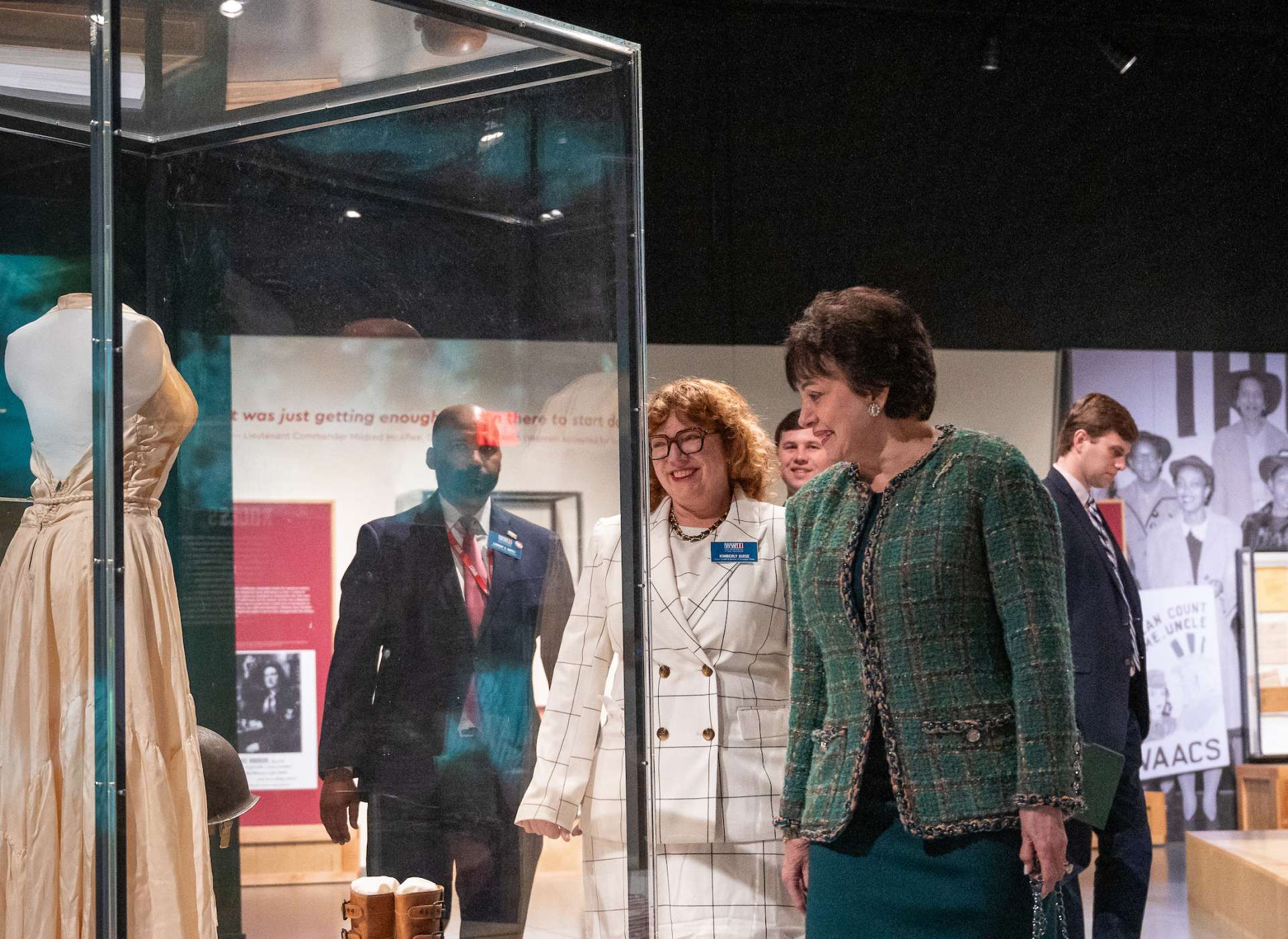 Gayle Benson, of the Gayle and Tom Benson Charitable Foundation, previews the Our War Too: Women in Service Special Exhibit.