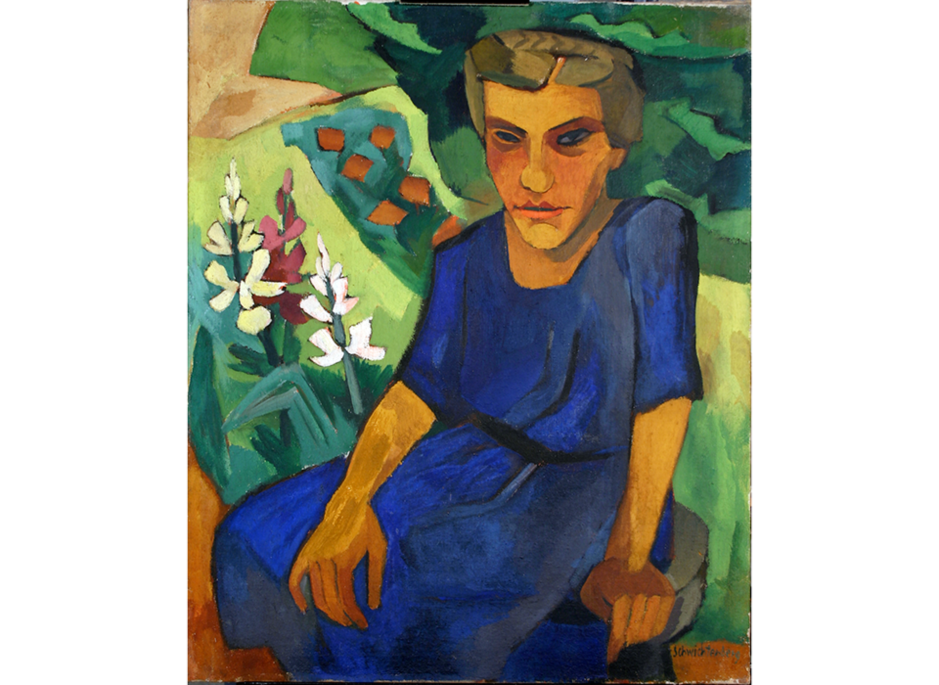 Sitzende mit Blumen (Seated Woman with Flowers)