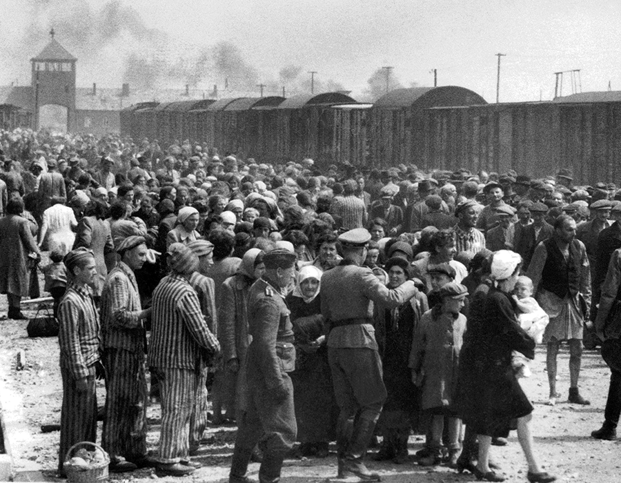"Selection" of Hungarian Jews on the ramp at Auschwitz-II-Birkenau