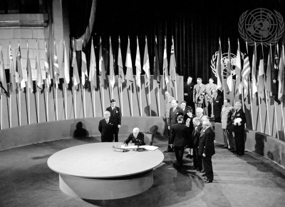 Signing the UN Charter